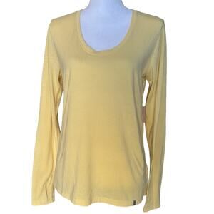 Stio Long Sleeve T Shirt Size S Light Yellow Activewear Cotton‎ Blend